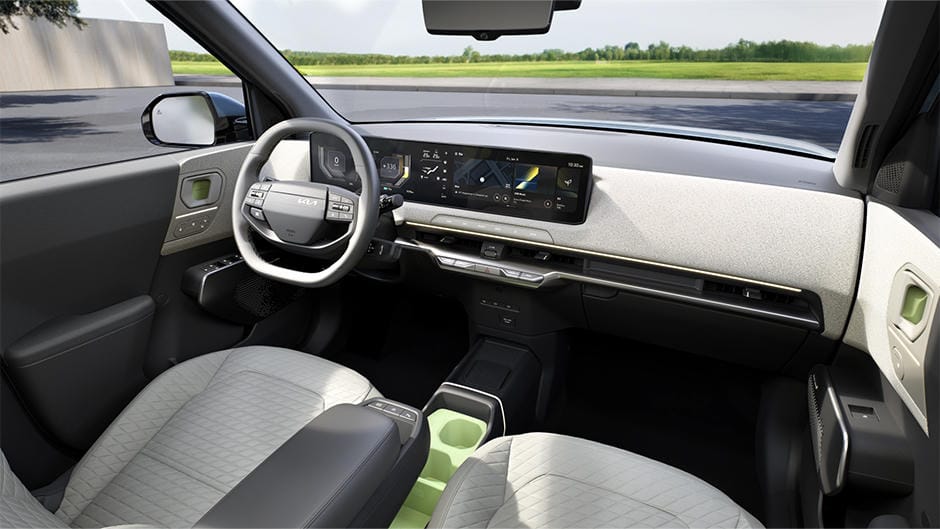 The Kia EV2 interior 