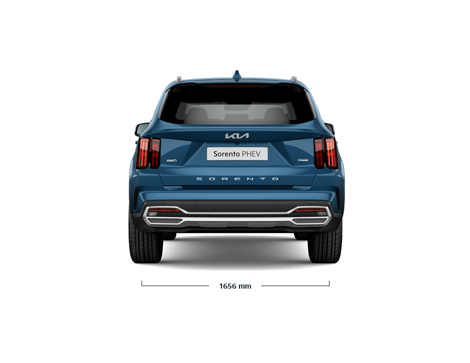 The all-new Kia Sorento PHEV rear view dimensions