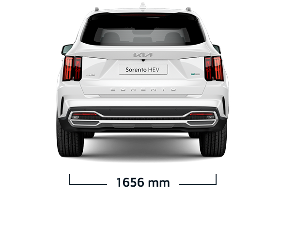 The Kia Sorento rear view dimensions