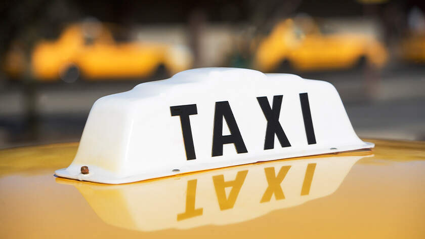 Close-up of a taxi light