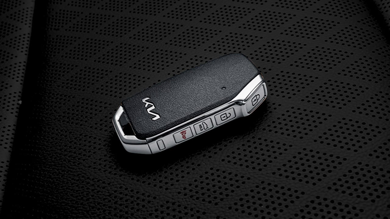 Keyfob on camel colored leather