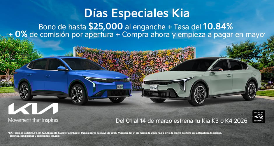 Días especiales Kia K3 Sedán y Kia K3 Hatchback 2026