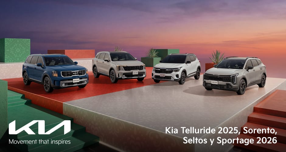 Kia Telluride 2025, Kia Sorento 2026, Kia Seltos 2026 y Kia Sportage 2026