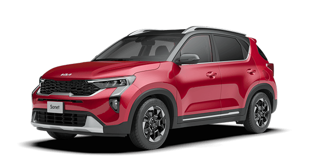 Kia Sonet Vivid Red con Aurora Black Pearl (Techo)