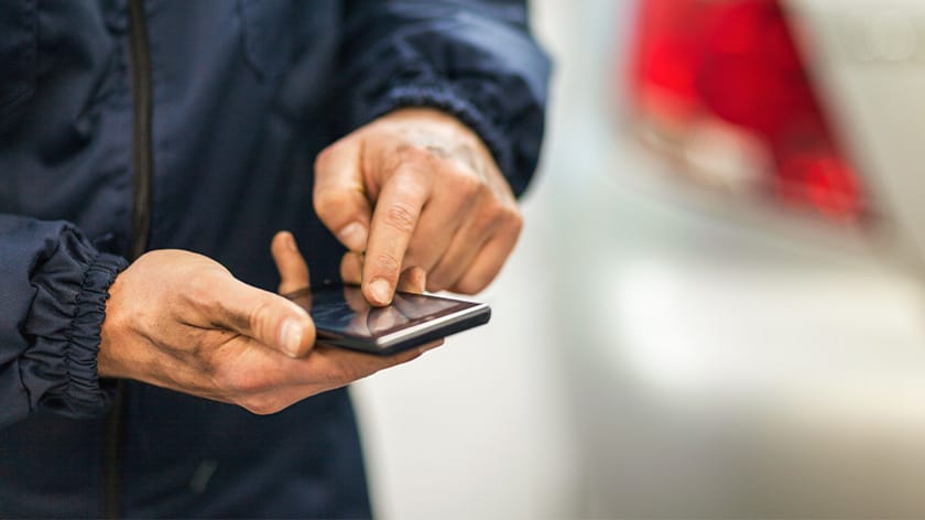 Man using a phone