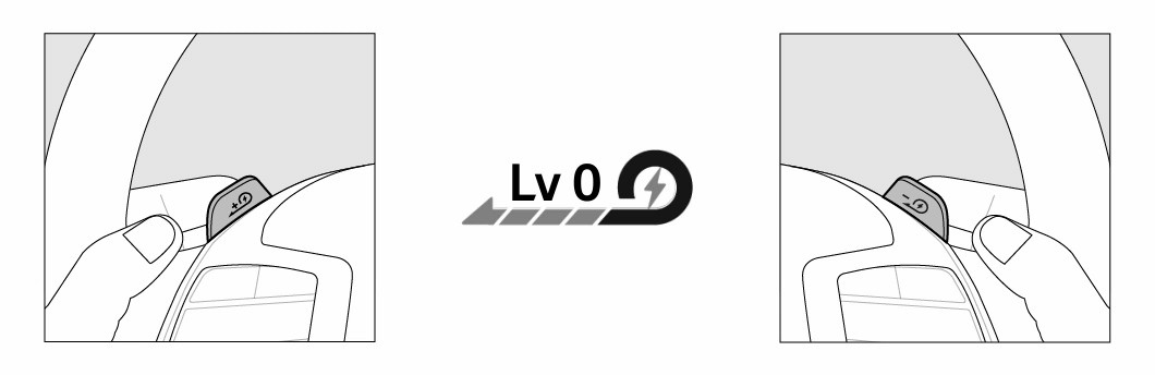 يد تضغط على مبدل السرعة الخلفي باستخدام إصبع السبابة