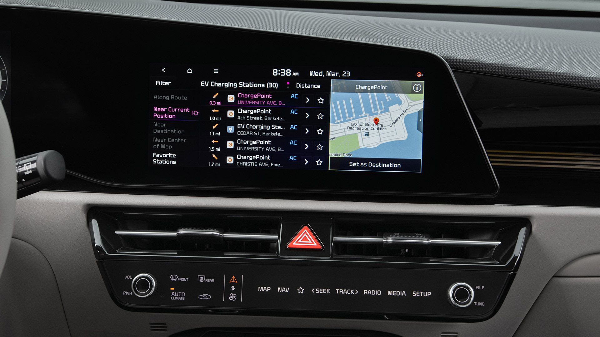 Infotainment System of the Kia EV