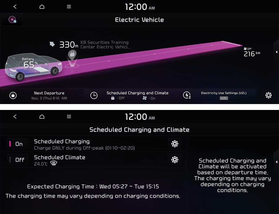 EV screen on infotainment display 
