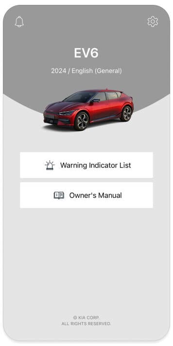 Mobile screen with digital owner's manual on