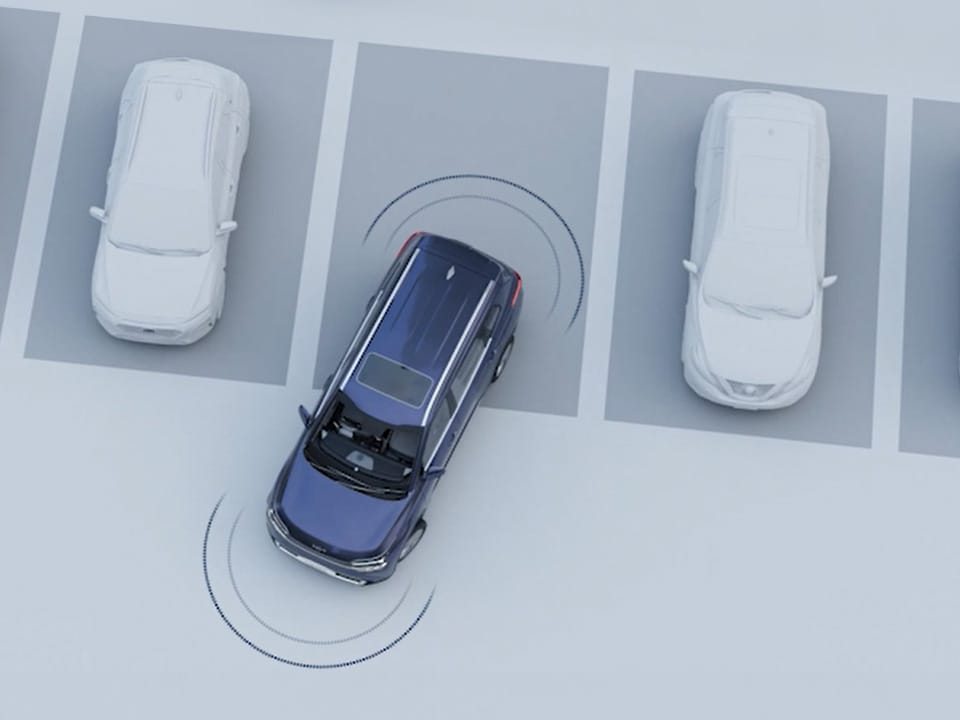 Rear View Monitor, Parking Distance Warning, and Front and Rear Sensors