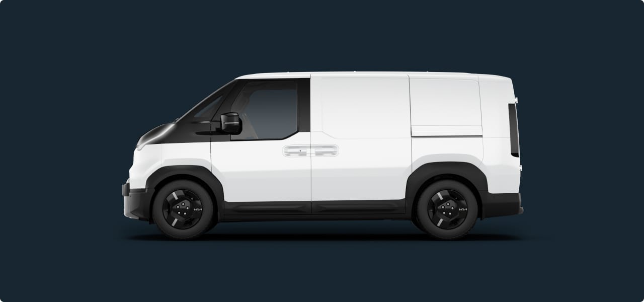 Side view of grey Kia PV5 Cargo