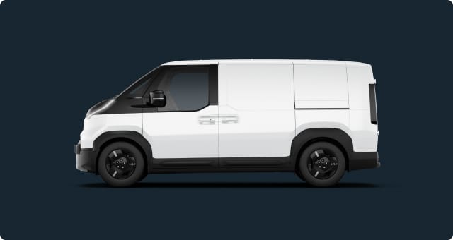Side view of grey Kia PV5 Cargo
