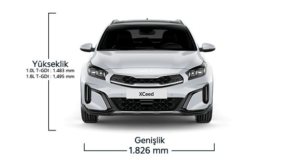 Kia XCeed Yükseklik ve Genişlik