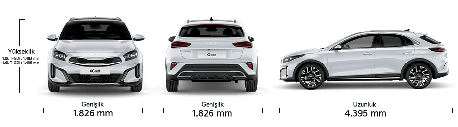 Kia XCeed Yükseklik Genişlik Uzunluk