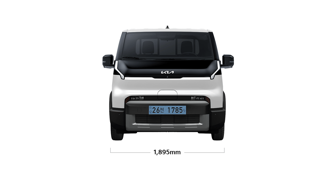 PV5 오픈베드 제원 정면 : 전폭 1,895mm