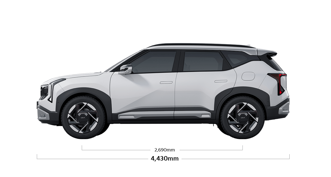 셀토스 제원 측면 : 전장 4.390mm, 축거 2,630mm