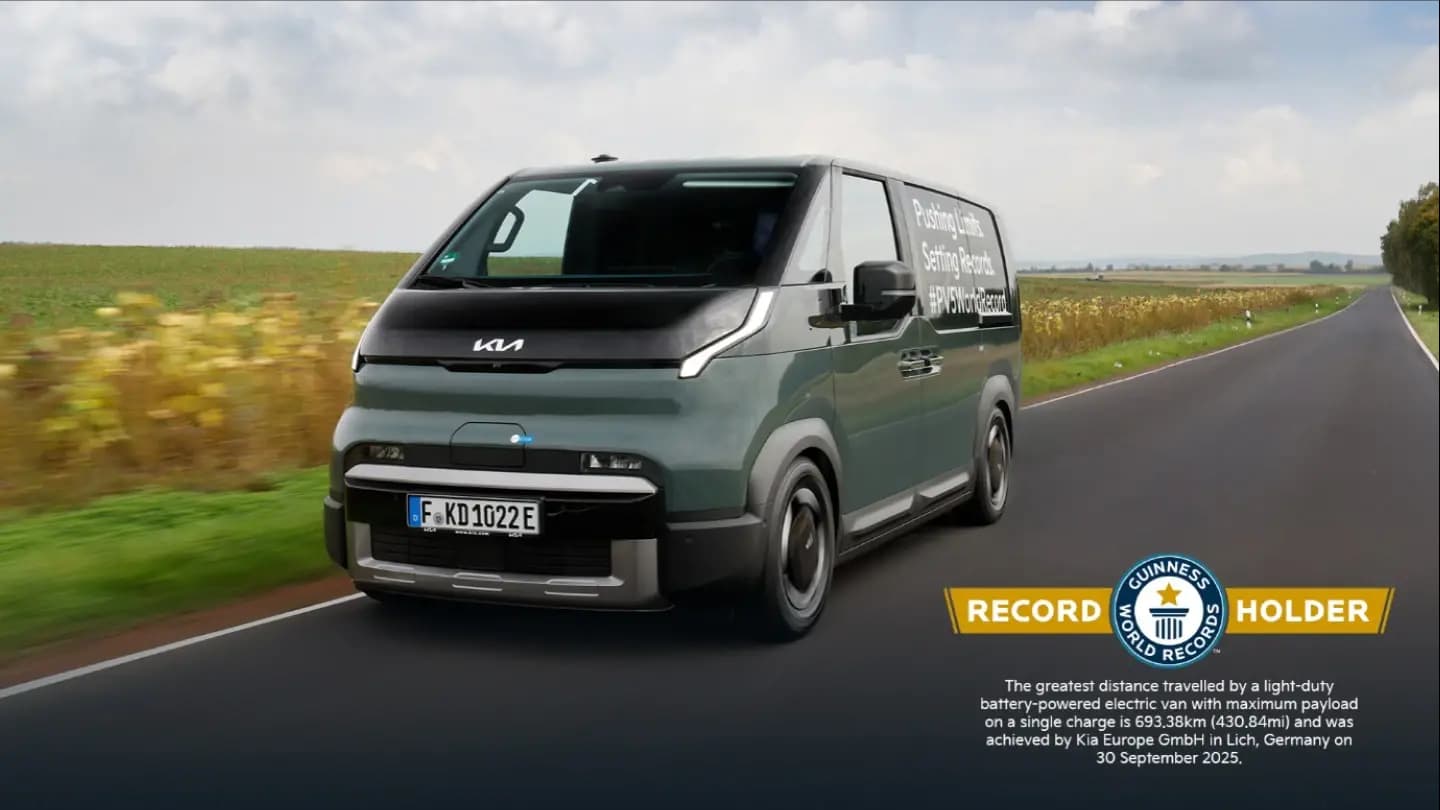 Kia、「The Kia PV5カーゴ」がギネス世界記録に認定
