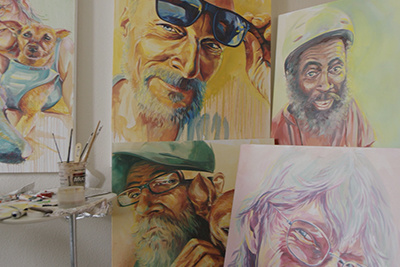 Various Faces Of Santa Ana Homeless Portraits Painted By Brian Peterson