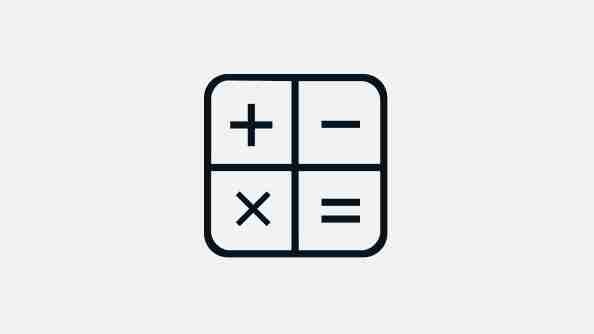 Icon of the plus, minus, multiplication, and equal sign in a square