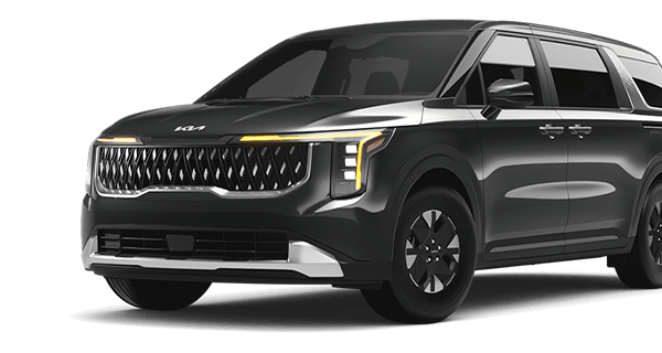 Left facing Carnival Hybrid LXS trim vehicle shown in Panthera Metal.