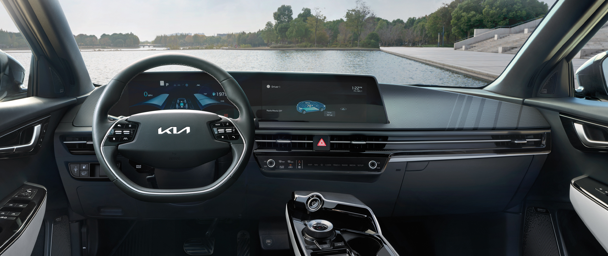 2022 Kia EV6 Interior Dual Panoramic 12.3-Inch Screens