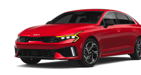Left facing K5 GT-Line trim vehicle image in Runway Red