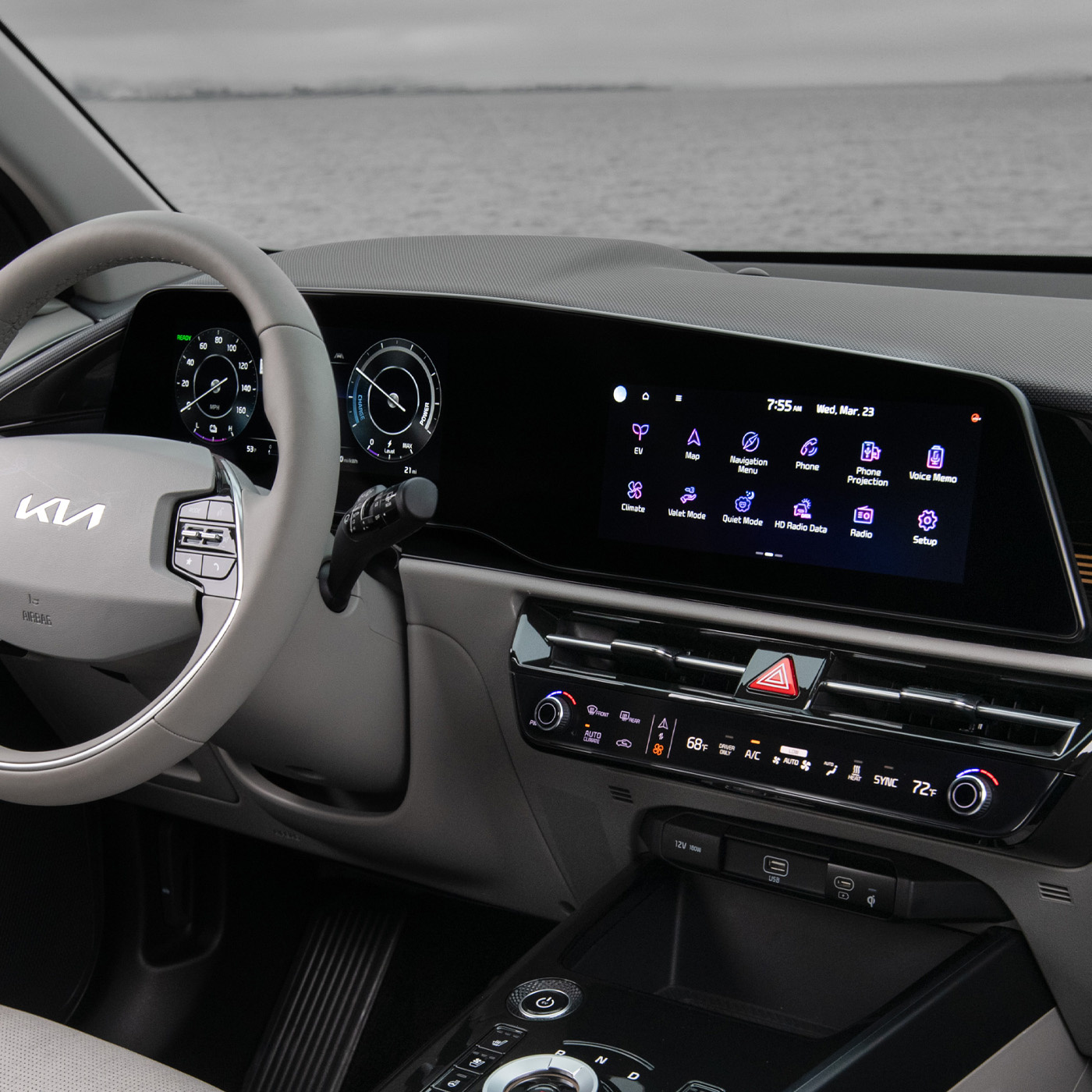 2023 Kia Niro EV Interior Center Console And Touchscreen Close-Up