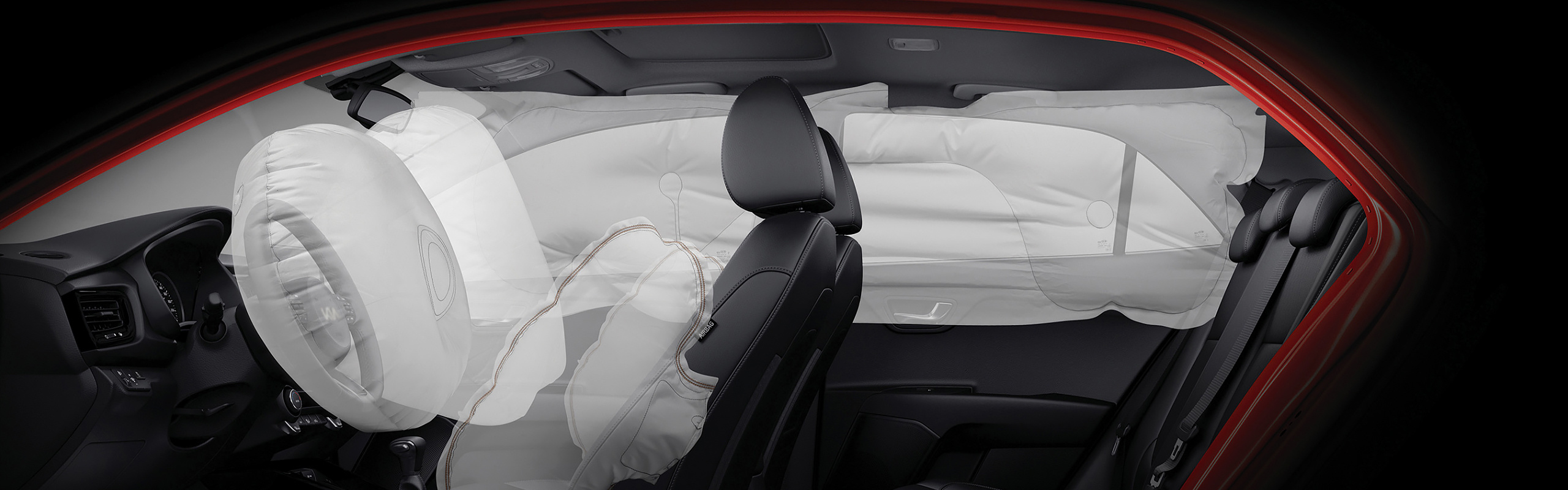 Kia safety features, advanced airbag system visualization