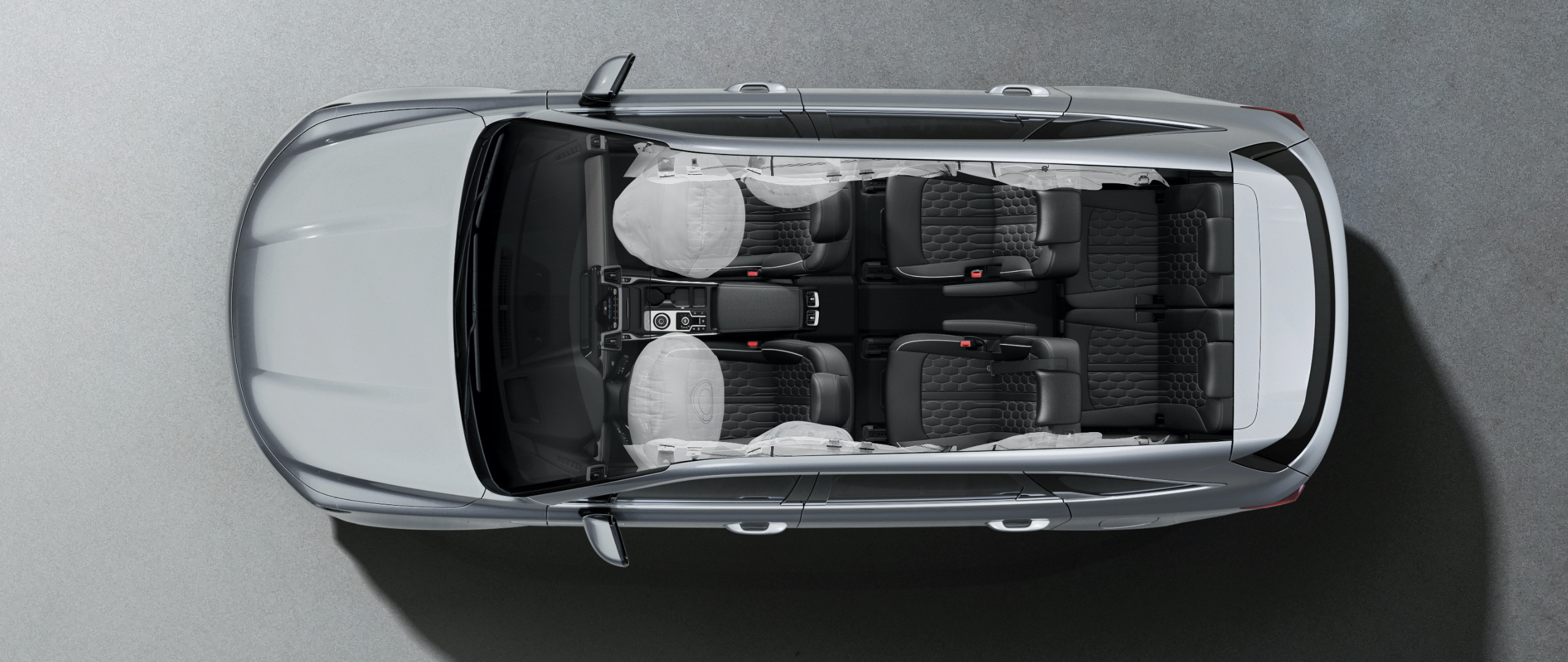 Vista superior de las bolsas de aire inteligentes del Kia Sorento Hybrid 2022
