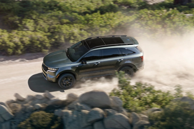 2022 Kia Sorento Turning With Torque Vectoring Cornering Control Off Road Side View