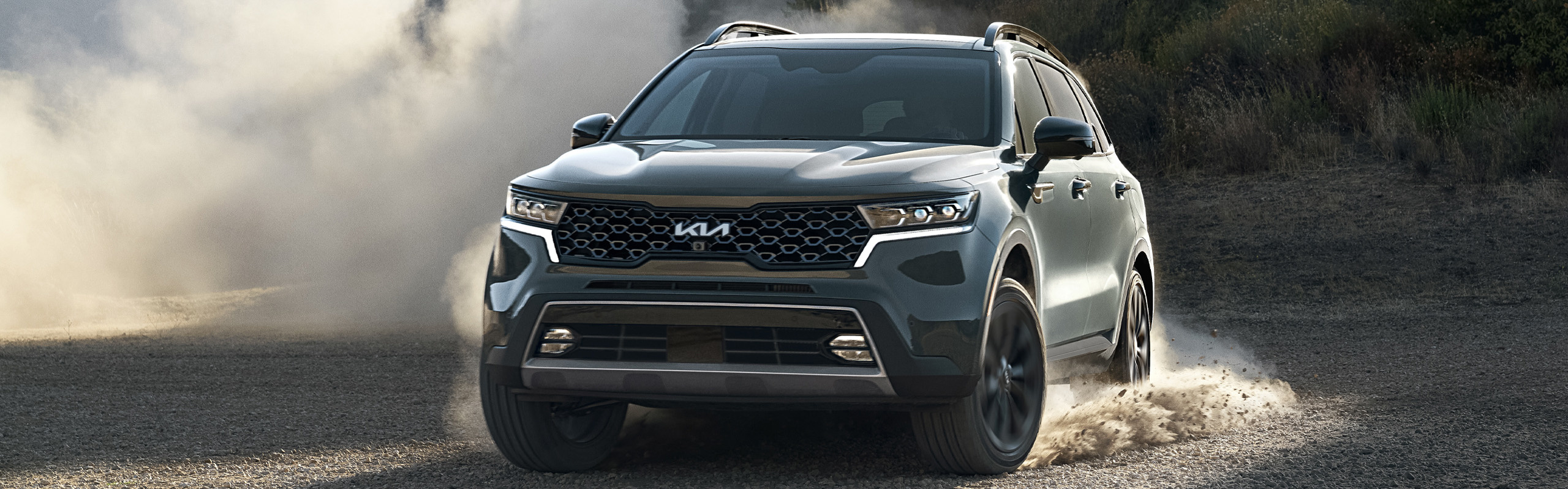 2023 Kia Sorento Driving Off Road In The Mountains With Torque-Vectoring All-Wheel Drive Three-Quarter View