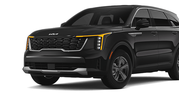 Left facing Sorento ICE LX trim vehicle image in Ebony Black