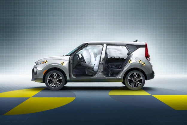 2022 Kia Soul Exterior With Airbags Deployed Side View