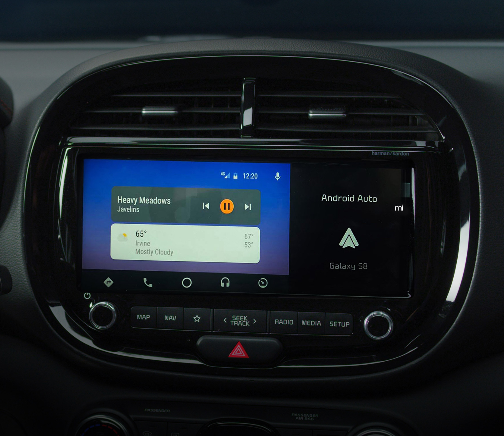Característica de Android Auto en el interior del Kia Soul 2022