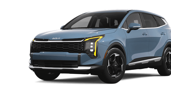 Left facing Sportage HEV EX trim vehicle image in Heritage Blue