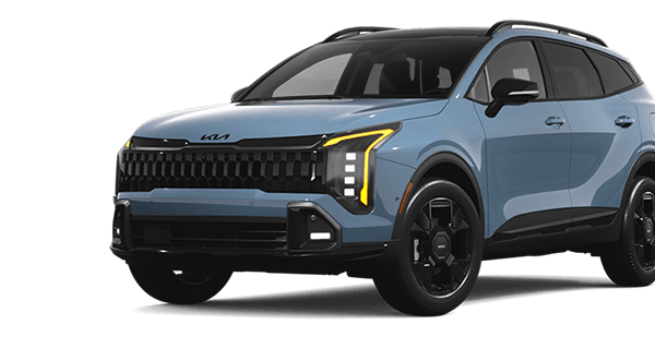 Left facing Sportage PHEV X-Line trim vehicle image in Wolf Gray