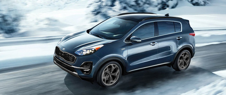 2022 Kia Sportage Driving On An Icy Road With Electronic Stability Control