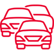 An icon of multiple vehicles, representing Kia's CPO inventory.